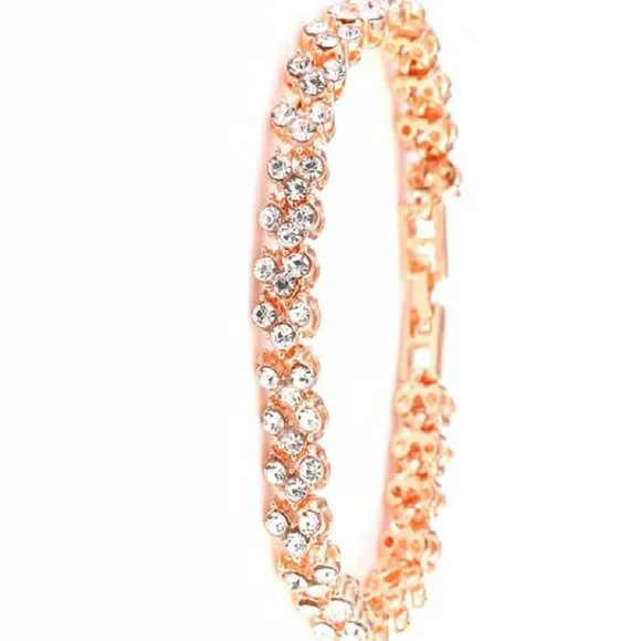 SALE! Classy Fashion Glamour Jewelry Stamped No. 925  Crystal Bracelet - Picture 4 of 5